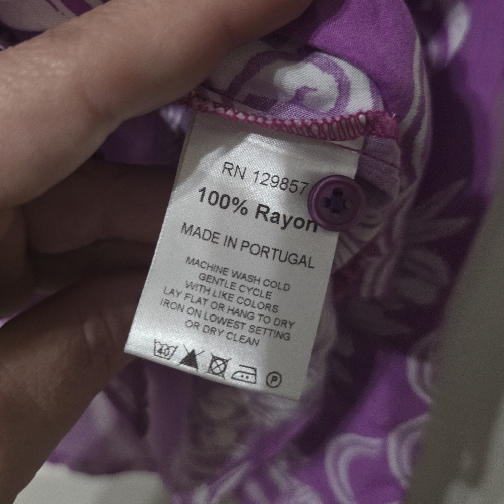 NWT The Shirt Rochelle Behrens The Kimberly Ruffle Button Down Blouse in Violet - Picture 13 of 13